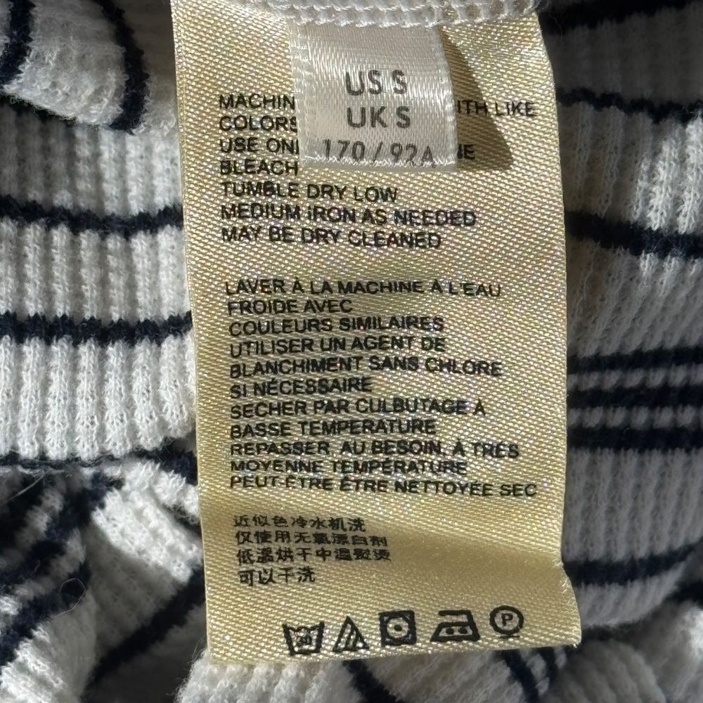 Maeve By Anthropologie Eliza Women's Henley Top Striped Waffle Knit Thermal Sz S - Picture 5 of 6